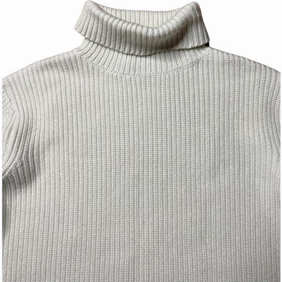 JENNI KAYNE Ribbed Cashmere Turtleneck Sweater In Ivory Size M - Picture 8 of 10